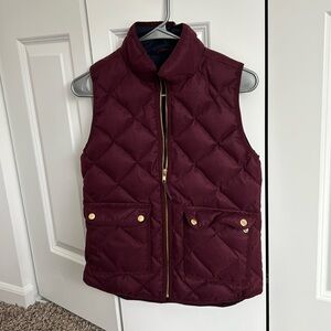 JCrew Burgundy Puffer Vest